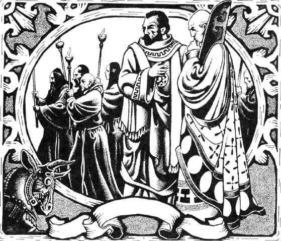 Lord Oliver (right), Patriarchs Aleksyev (centre) and Sergyev (far left)