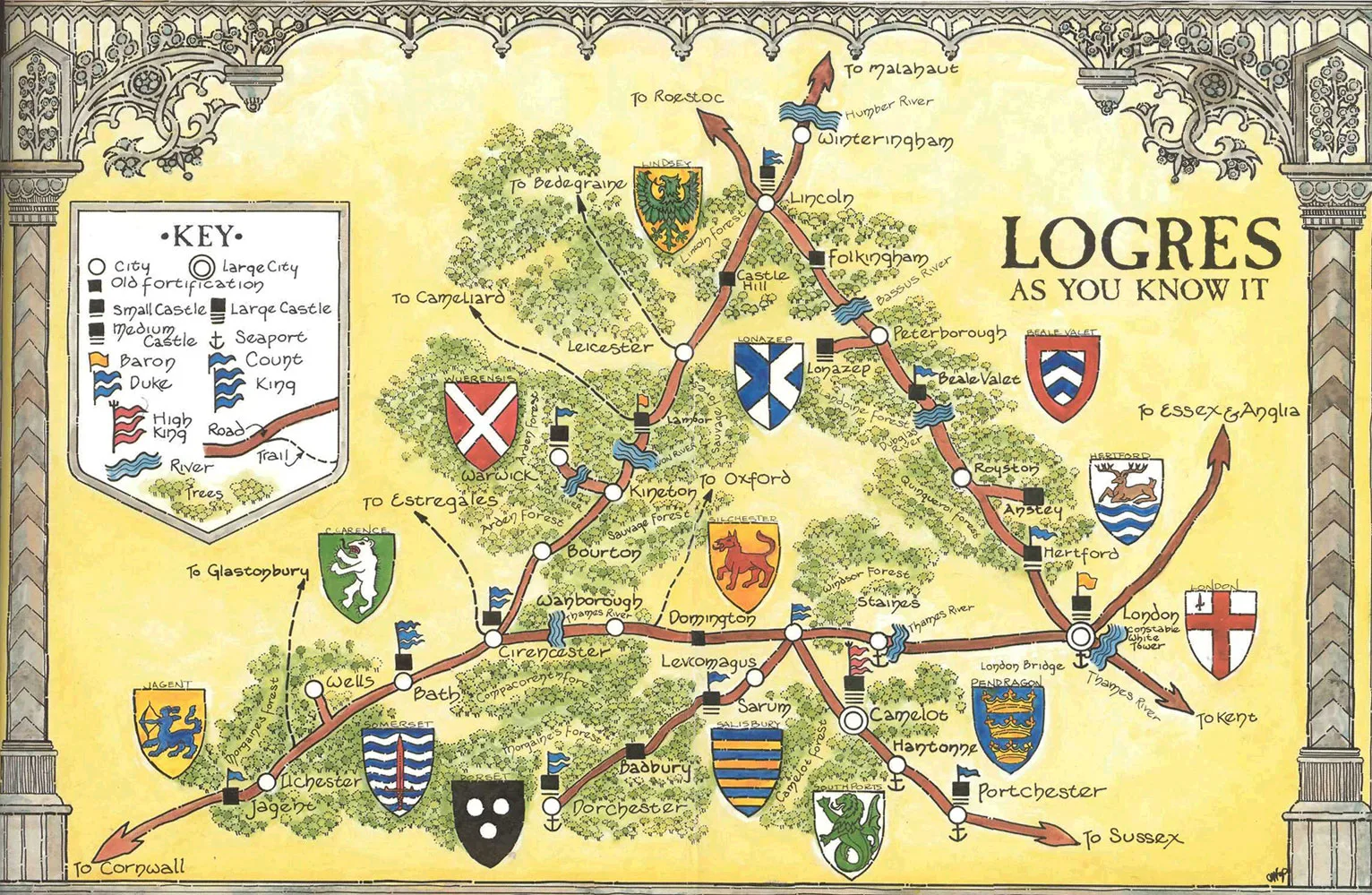 Map of Logres, Pendragon